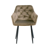 Pachet 3+1 Scaun tip fotoliu living/dining, taupe, tapiserie catifea, cadru metalic, fix, 62x58x82, Velvet